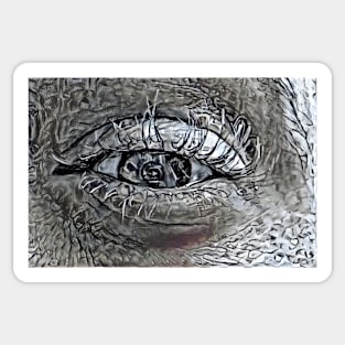 Squinting Charcoal Eye of Madness Sticker